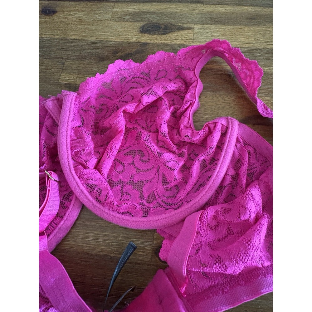Smart & Sexy Women's Signature Lace Unlined Underwire‎ Bra 40D Hot Pink - Picture 11 of 16